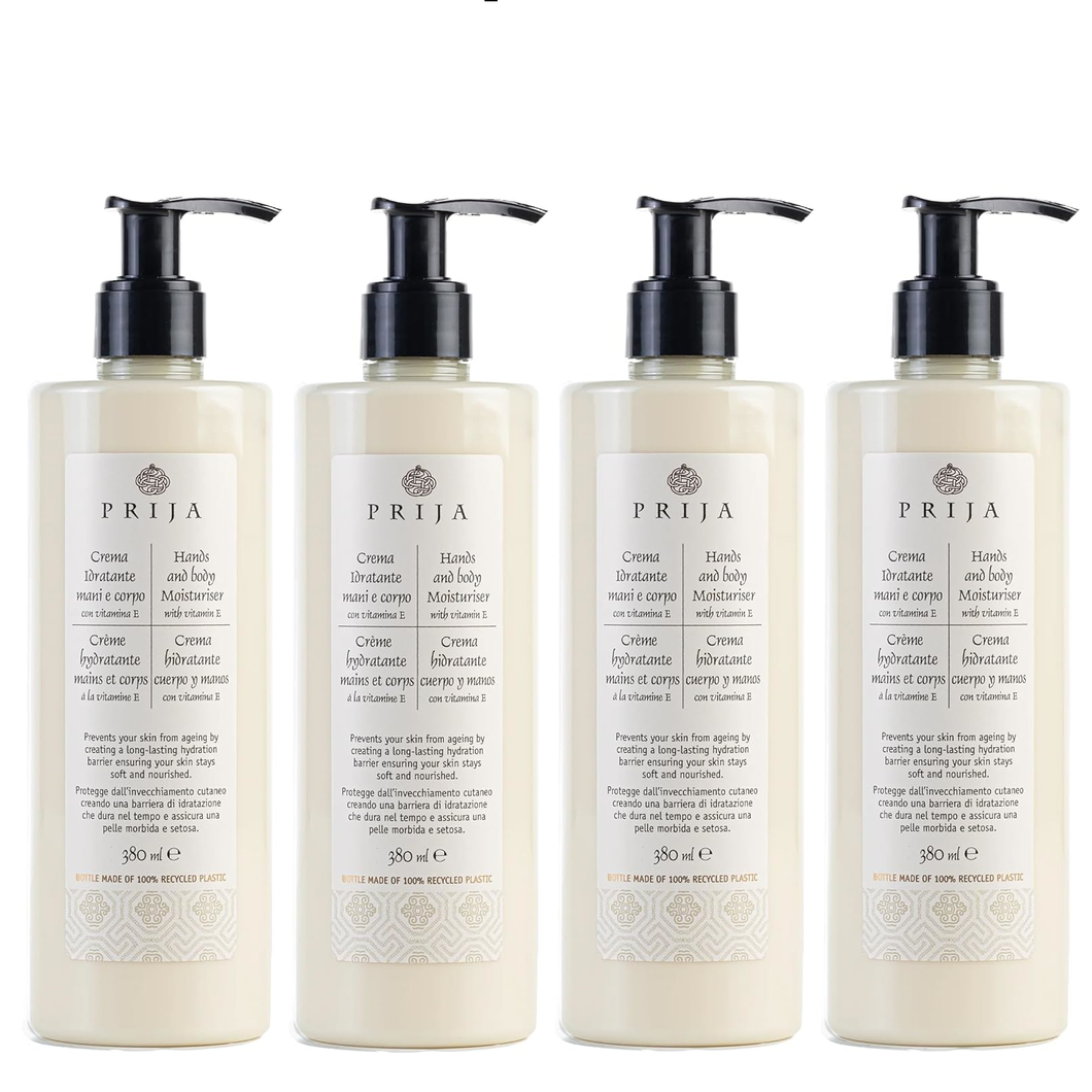 Prija Bodylotion mit Vitamin E 4x 380ml Körpercreme für Hände und Körper
