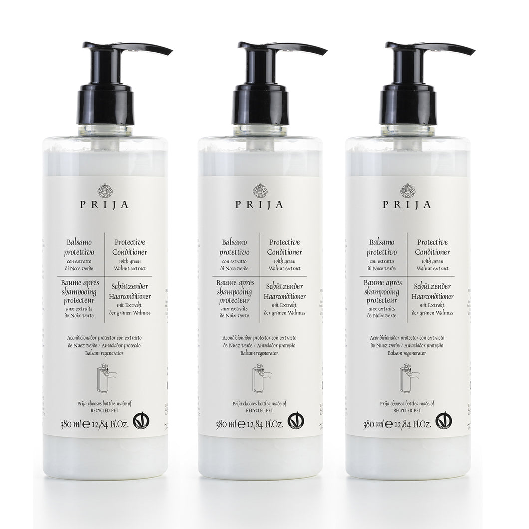 Prija schützende Pflegespülung / Haarconditioner mit Extrakten aus grüner Walnus 3x 380 ml mit Pumpe (Kopie)